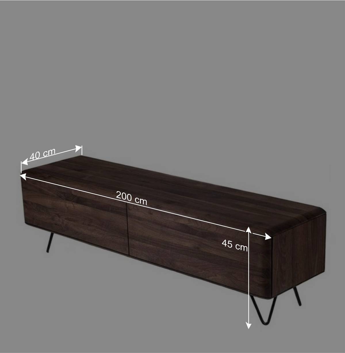 Nussbaum Lowboard mit zwei Klappen - Rivossa I