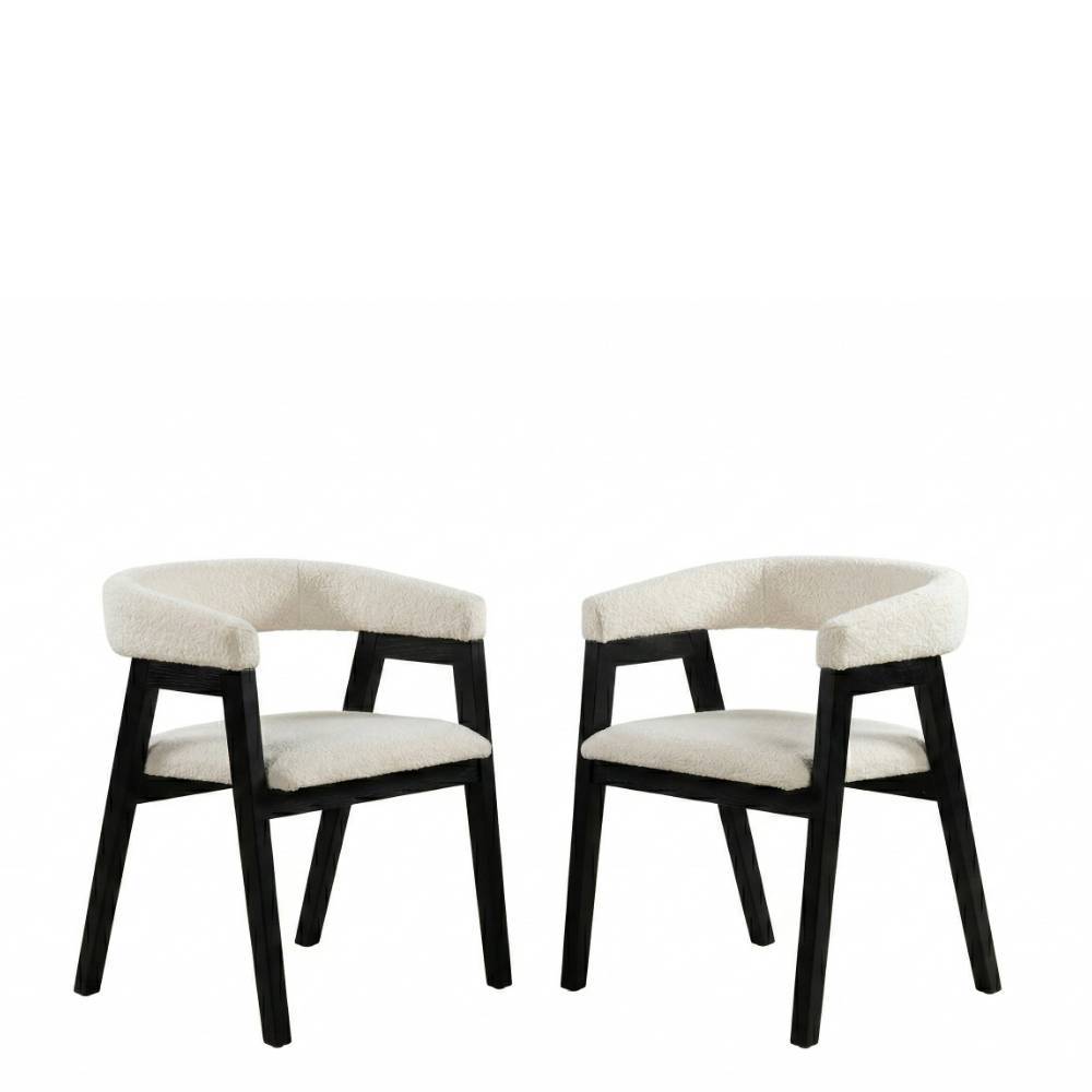Designstühle in Offwhite Boucle - Zenata (2er Set)