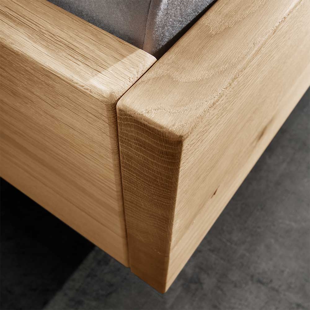 Material Mix Doppelbett und Nachttischen - Kaldes (dreiteilig)