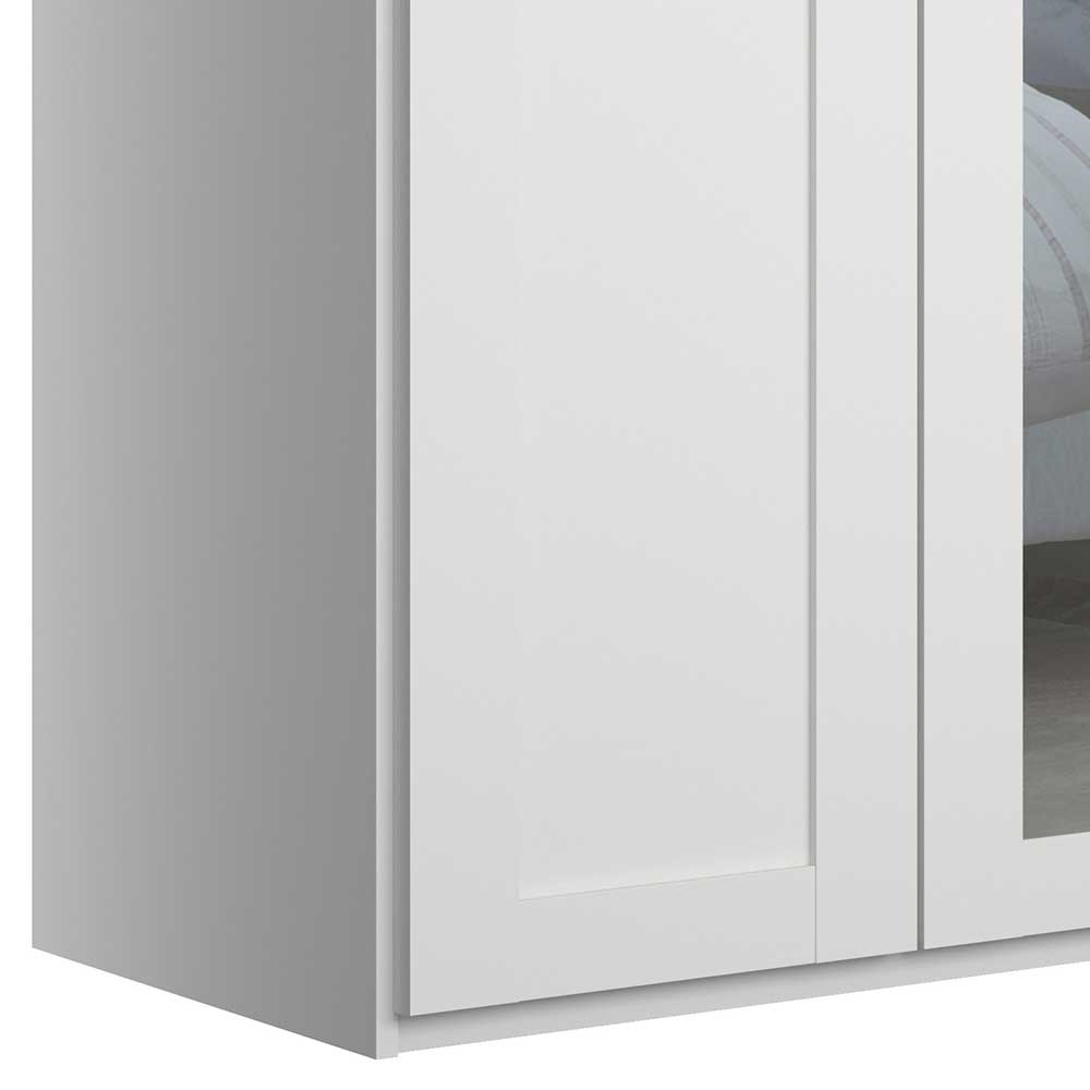 3-türiger Schlafzimmerschrank in Weiß mit Spiegel - Flinn