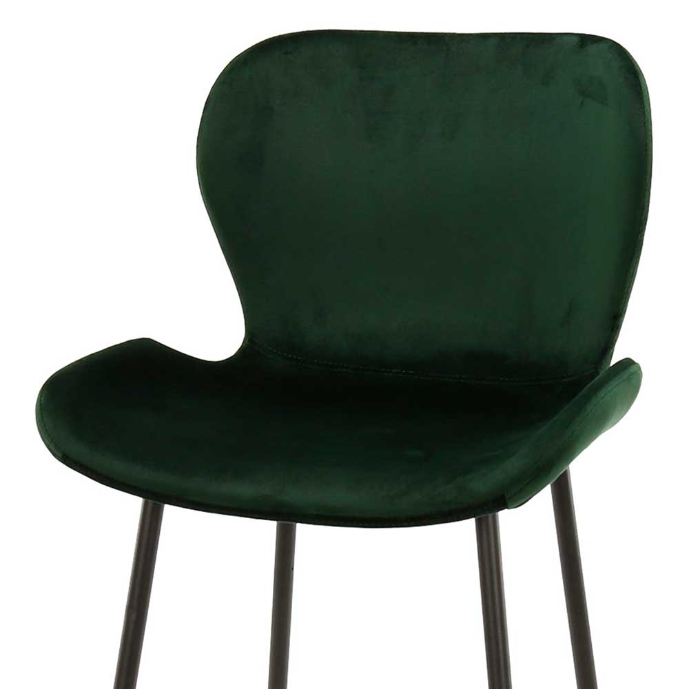 Velvet Barstühle in Dunkelgrün - Moony (4er Set)