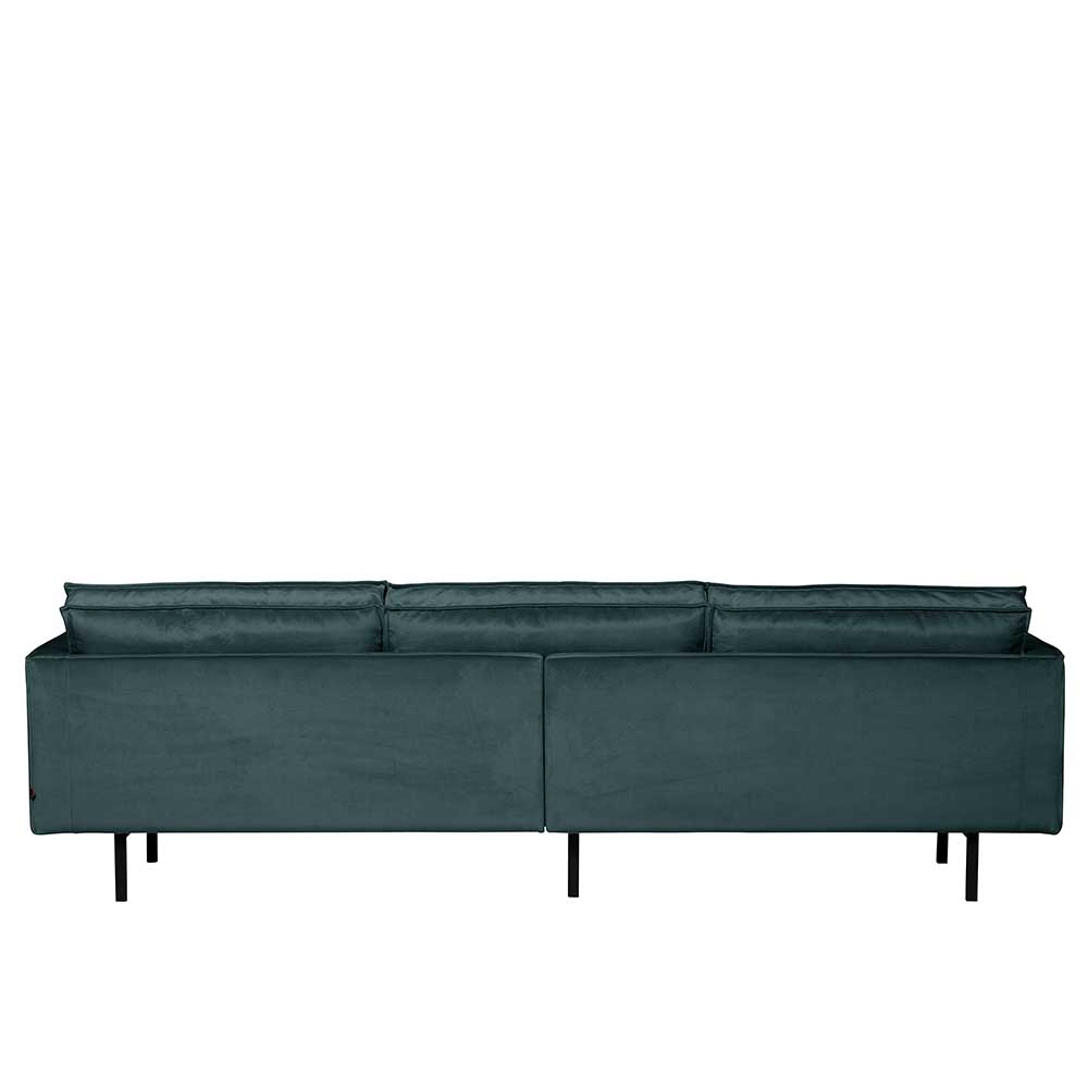 Samt 3 Sitzer Couch in Blau - Fledos