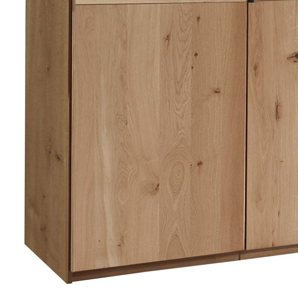 Teilmassiver Kleiderschrank in Eiche Bianco - Yanicas