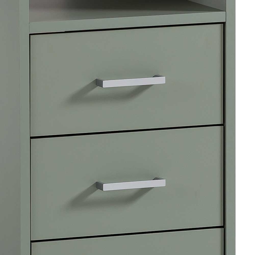 Schreibtisch mit Schubladen in Graugrün - Fegura