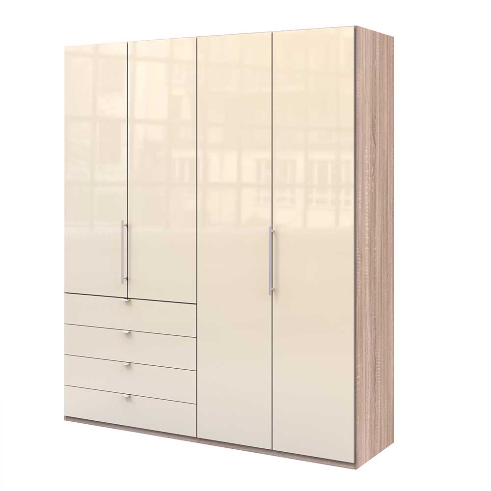 Schlafzimmerschrank mit 2 Falttüren und 4 Schubkästen - Rativian
