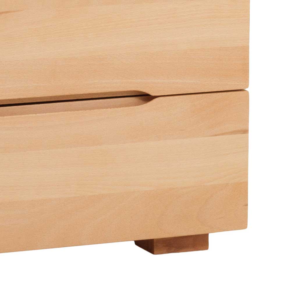Holz Nachtschrank aus Buche mit unterer Schublade und stabilen Holzfüßen – Moritz