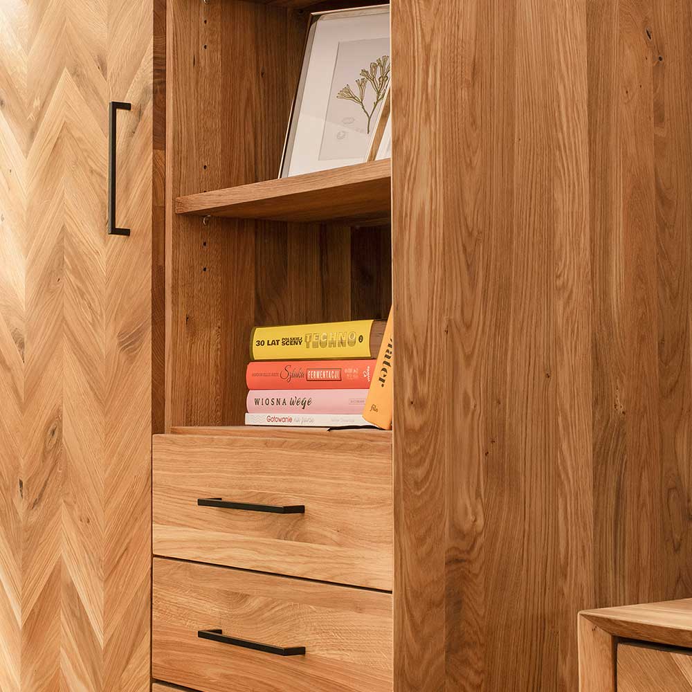 Wohnzimmer Schrank mit Tür Fischgrät Optik - Kerfa