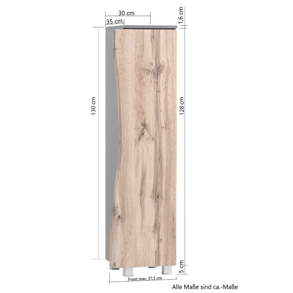 38x135x35 Badezimmerschrank mit Tür Baumkante - Breznia