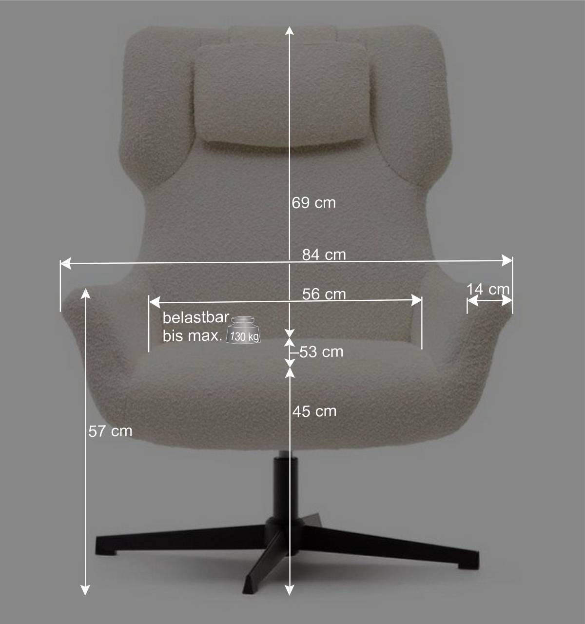 Design Ohrensessel mit Drehgestell - Eddya