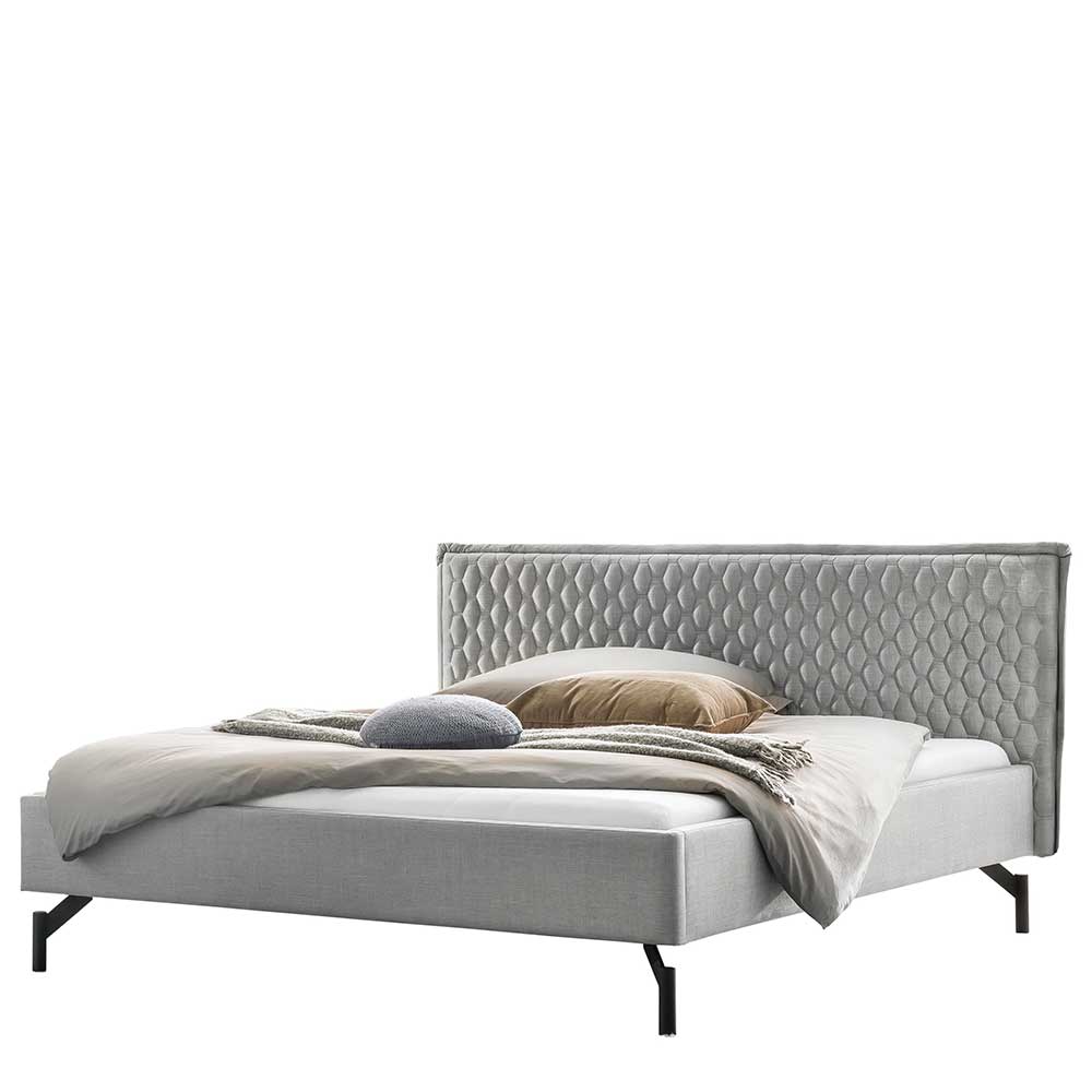 Scandi Chic Polsterbett in Grau und Anthrazit - Melcian