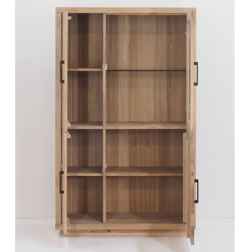 Schrankvitrine aus Eiche Massivholz - Buzia