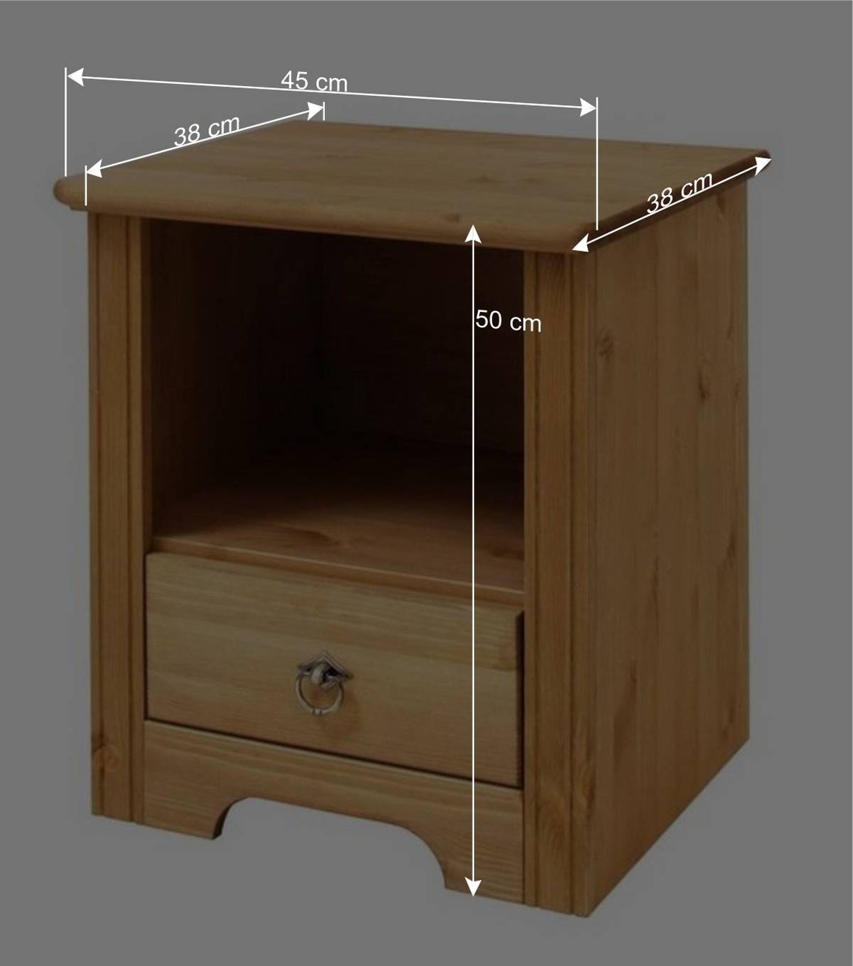 Landhaus Nachtschrank mit Ablagefach - Imressa