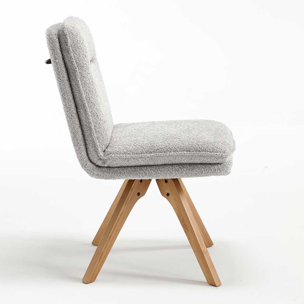 Boucle Esszimmerstühle in Grau - Encantada (2er Set)