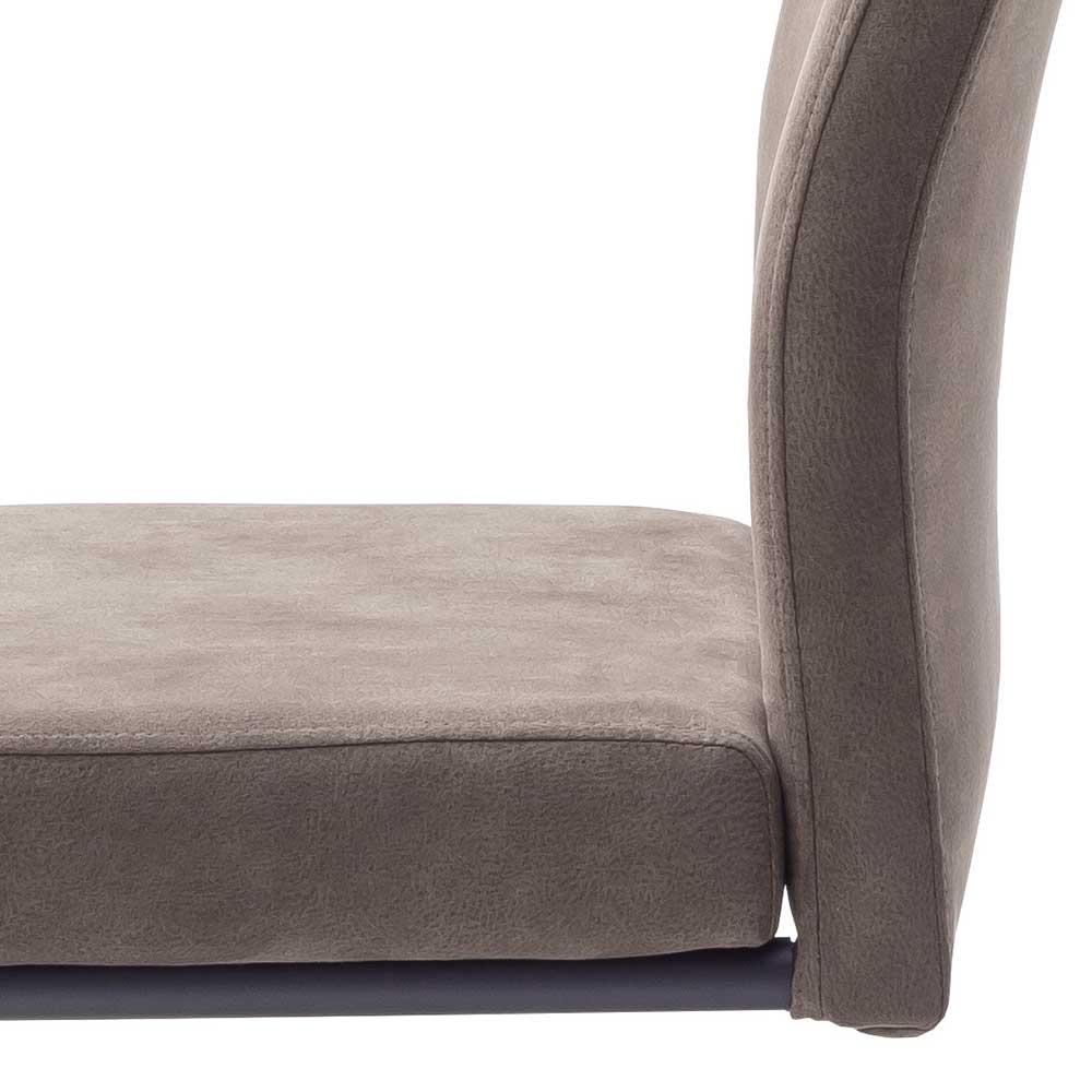 Microfaser Freischwinger in Beige - Unicat (2er Set)