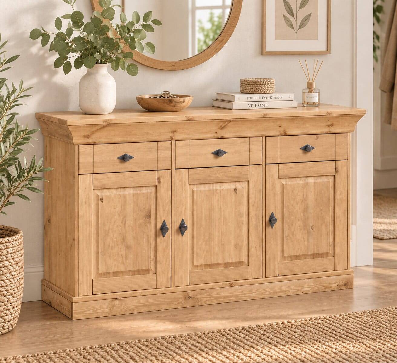 Kiefer-Massivholz Sideboard Piatra im Landhausstil