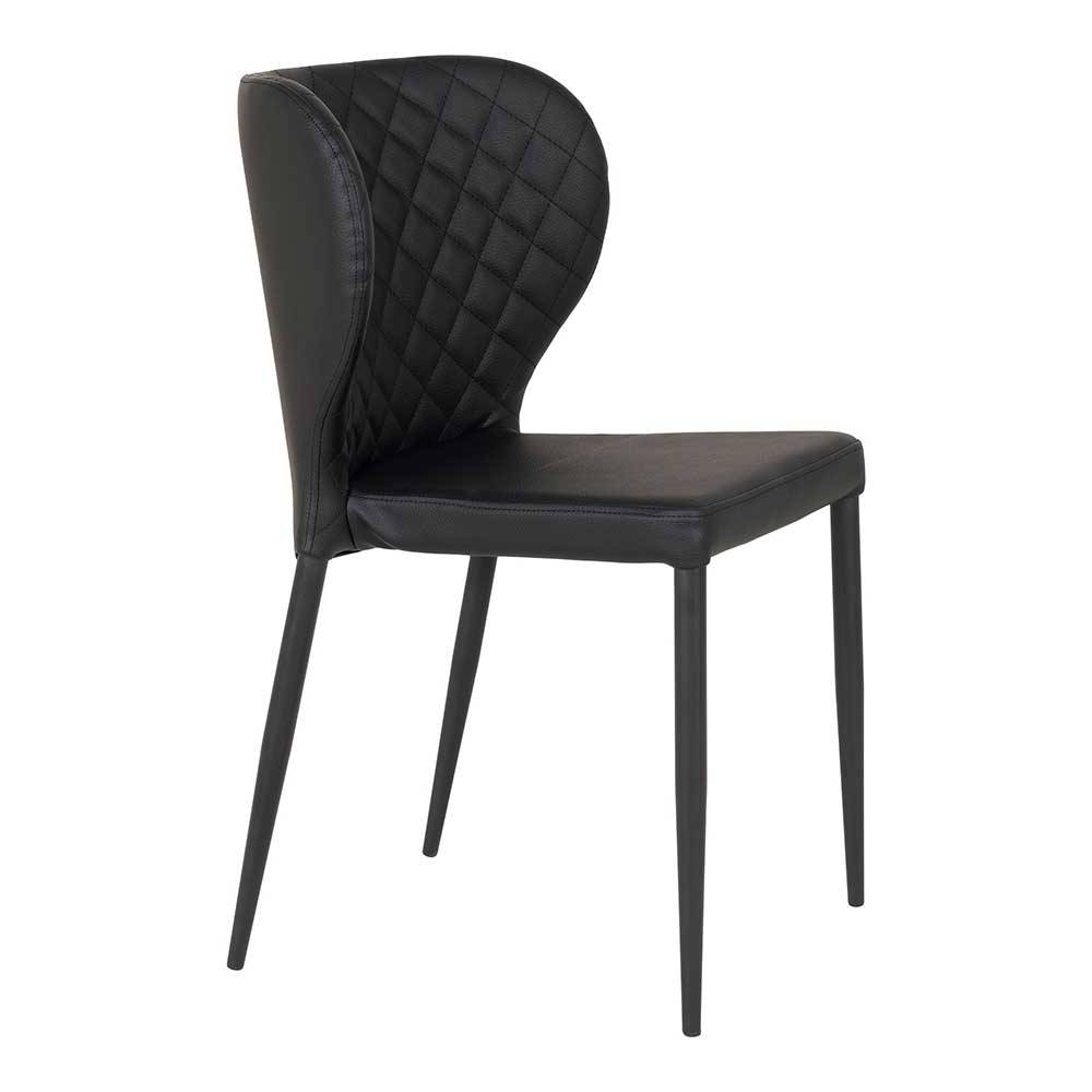 Polsterstühle aus Kunstleder Schwarz - Wambada (2er Set)