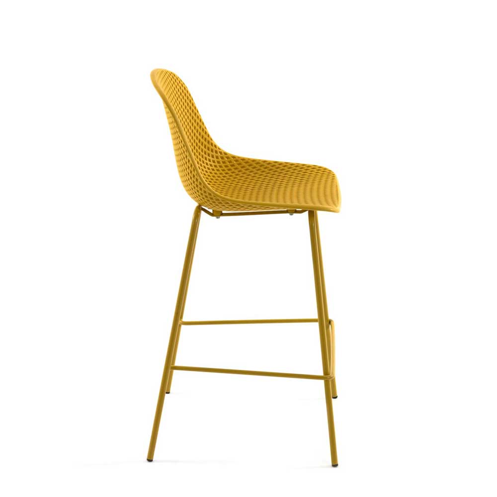 Gelber Barstuhl mit 75 cm Sitzhöhe - Yalaz (4er Set)
