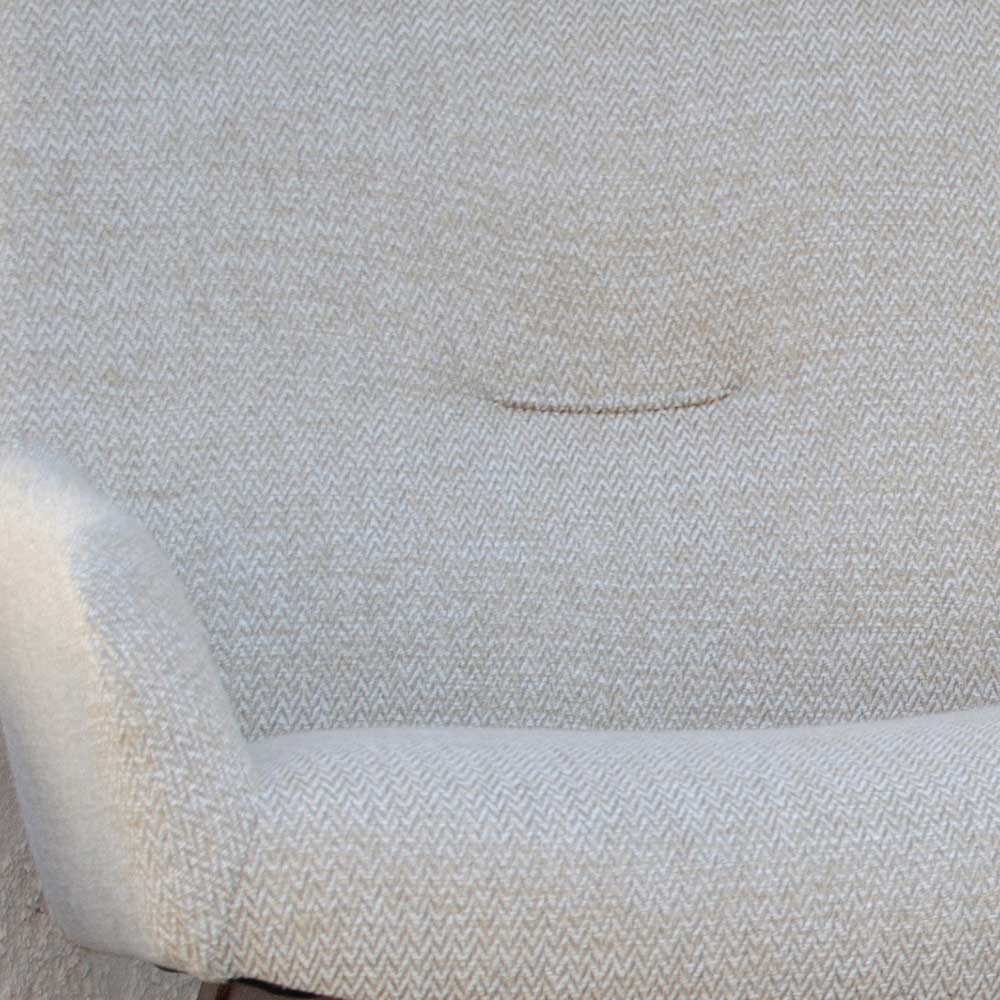 Bequemer Strukturstoff Sessel in Creme - Caldron
