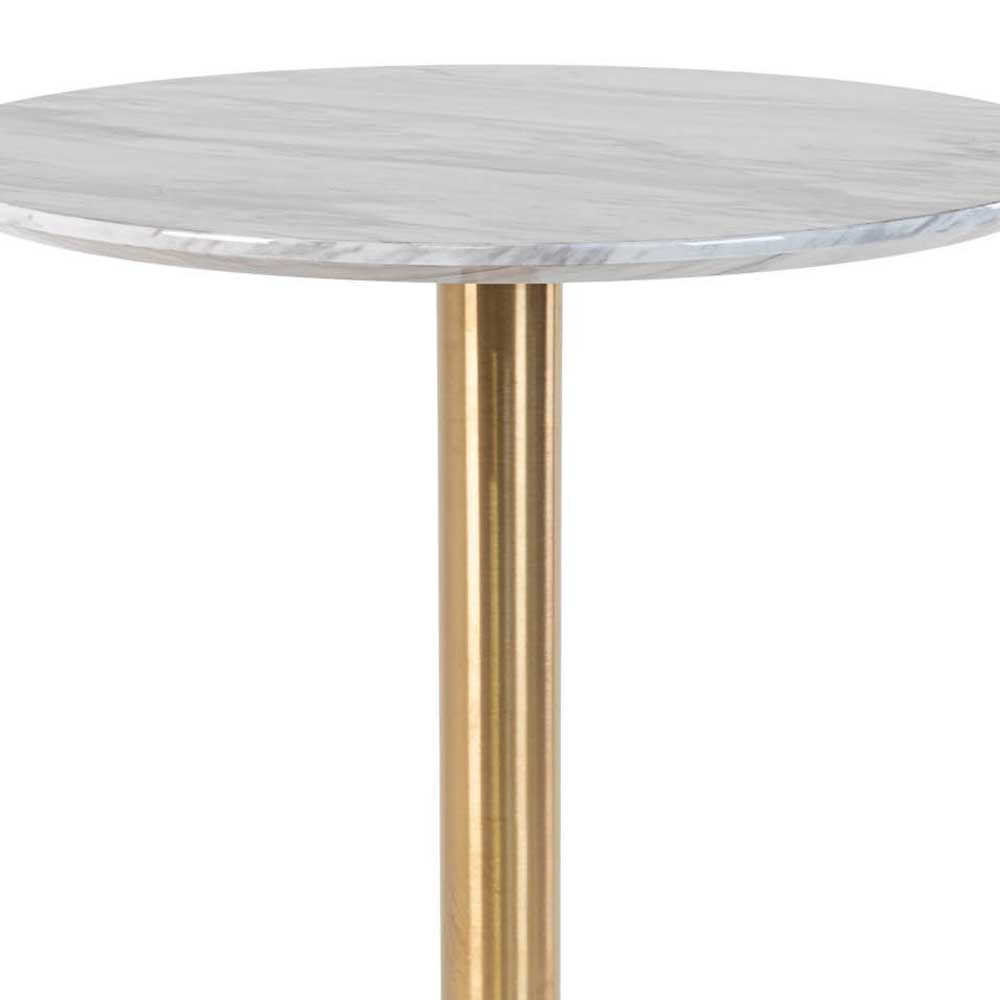 Runder Bartisch in Marmor Optik & Gold - Vinarios