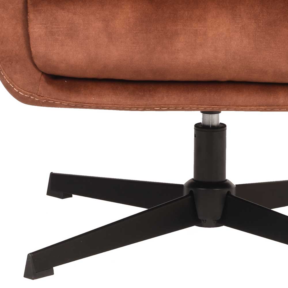 Velours TV Sessel in Rost Braun - Vuluza
