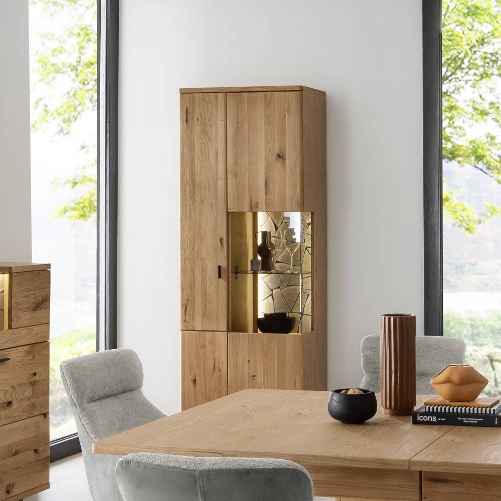 Wohnzimmer Vitrinenschrank in Wildeiche - Dagmy