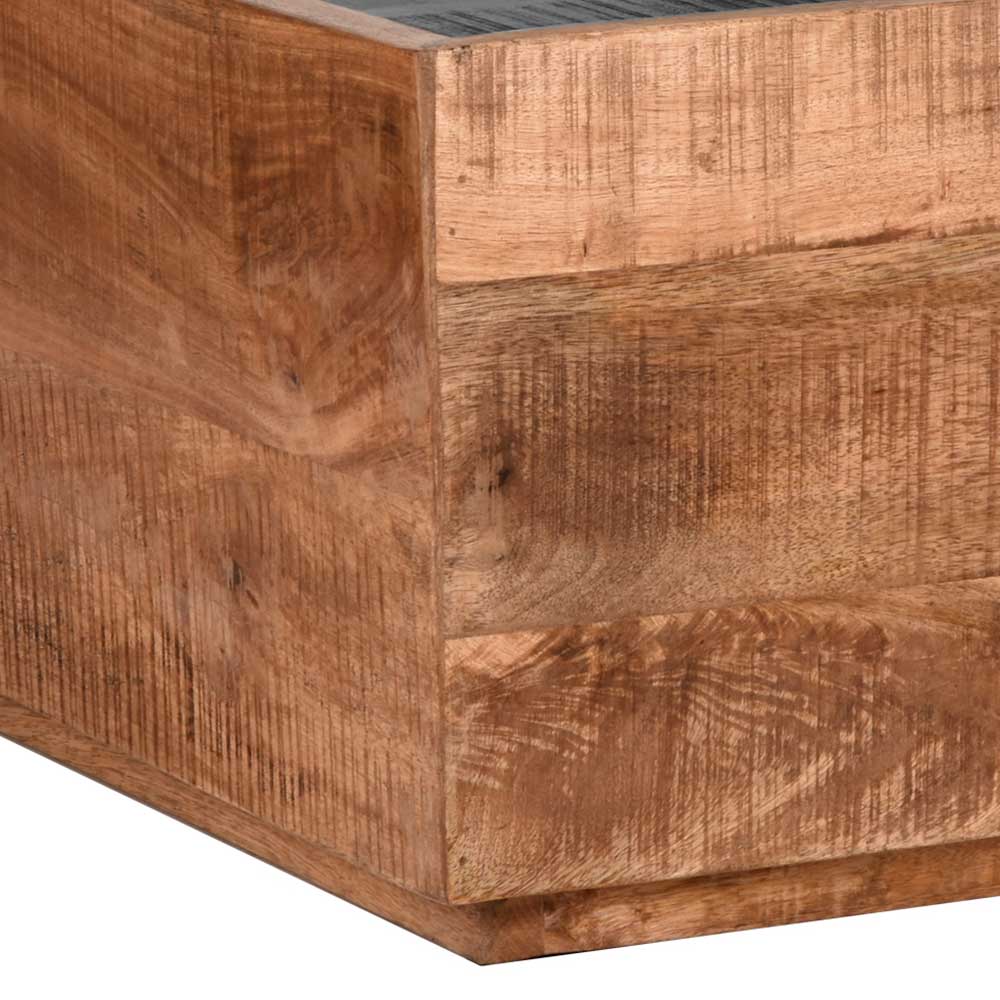 80x37x80 Holz Couchtisch in Schwarz & Natur - Lutos
