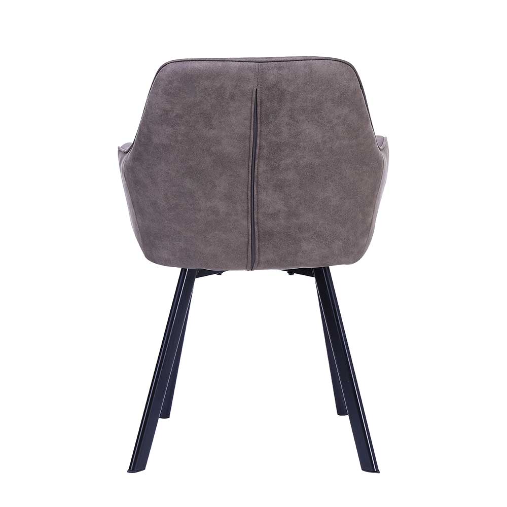 Taupe Esstischstuhl mit Armlehnen - Arvita (2er Set)