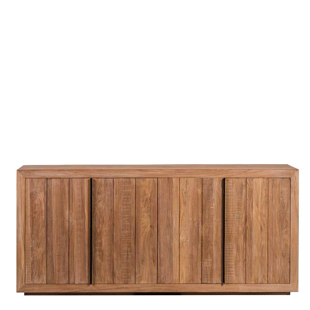 Teak Sideboard in Natur mit vier geschlossenen Türen – Myons