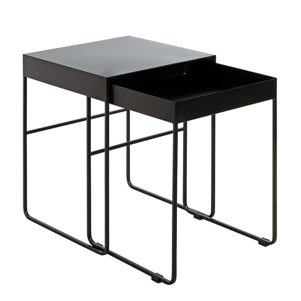 Schwarze Beistelltische aus Metall - Satira (zweiteilig)