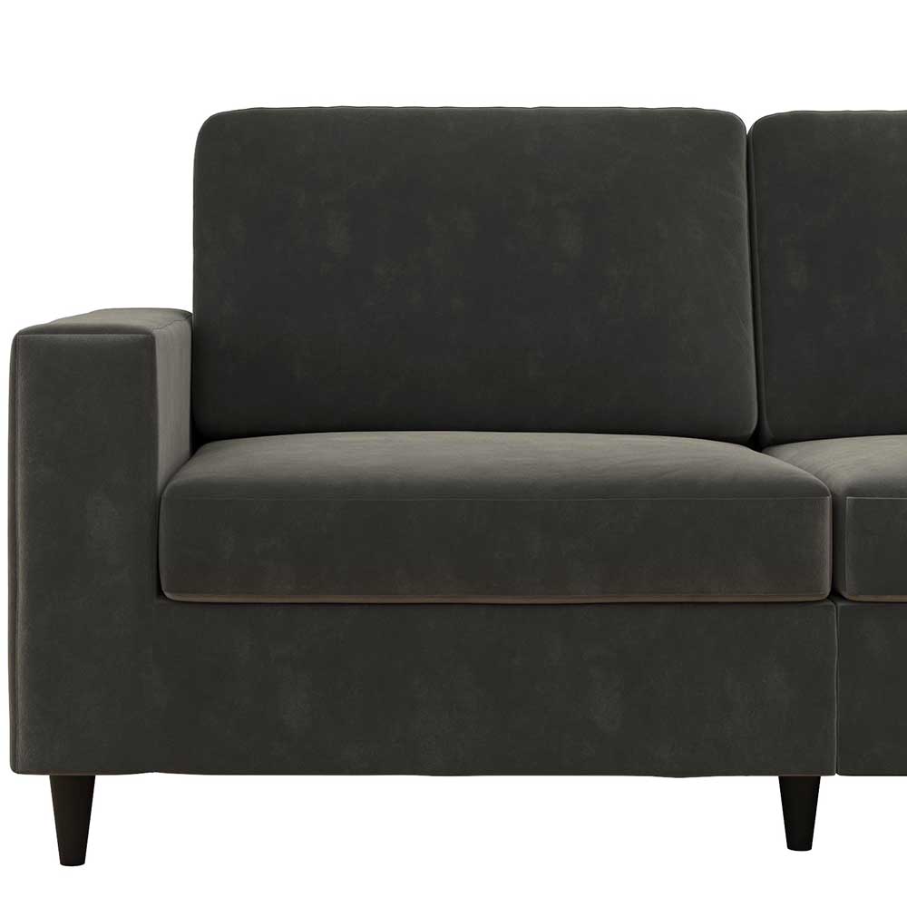 Dreisitzer Couch in Grau Samt - Hippa