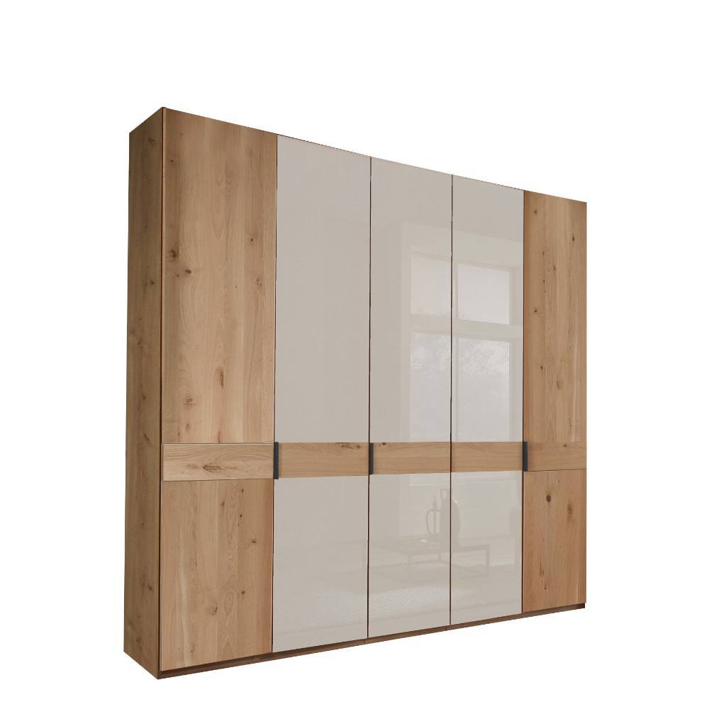 5-türiger Kleiderschrank in Eiche Bianco - Nikoba