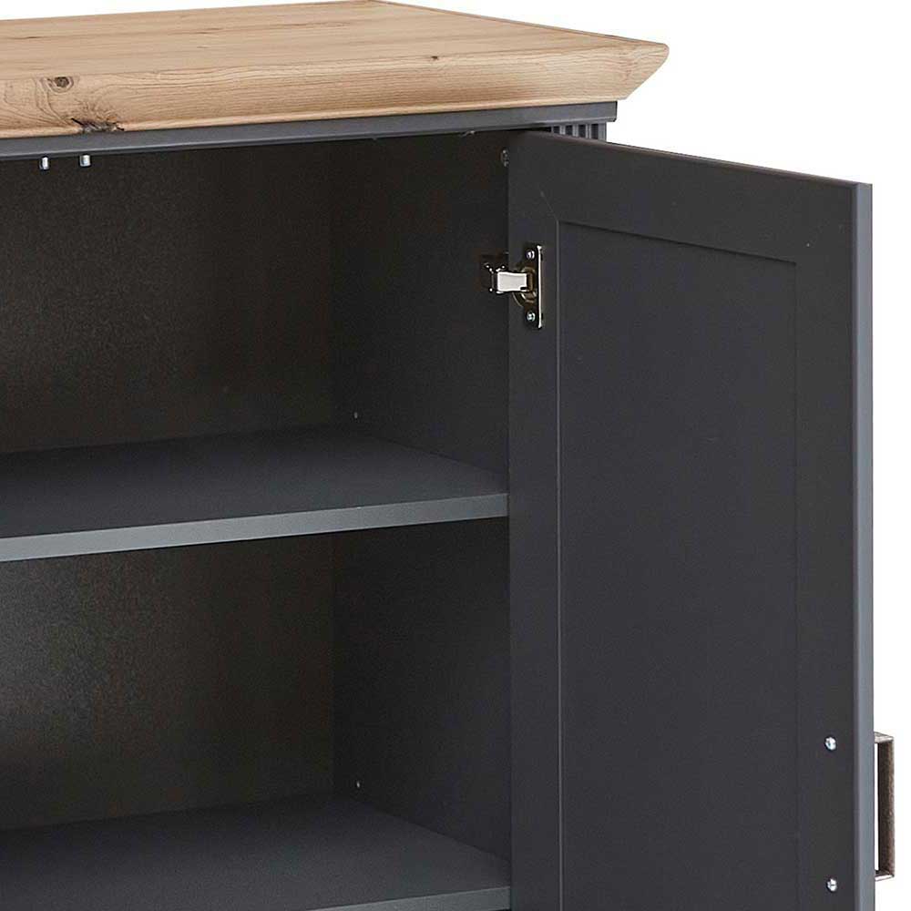 Hohes Sideboard in Dunkelgrau & Eiche - Joe