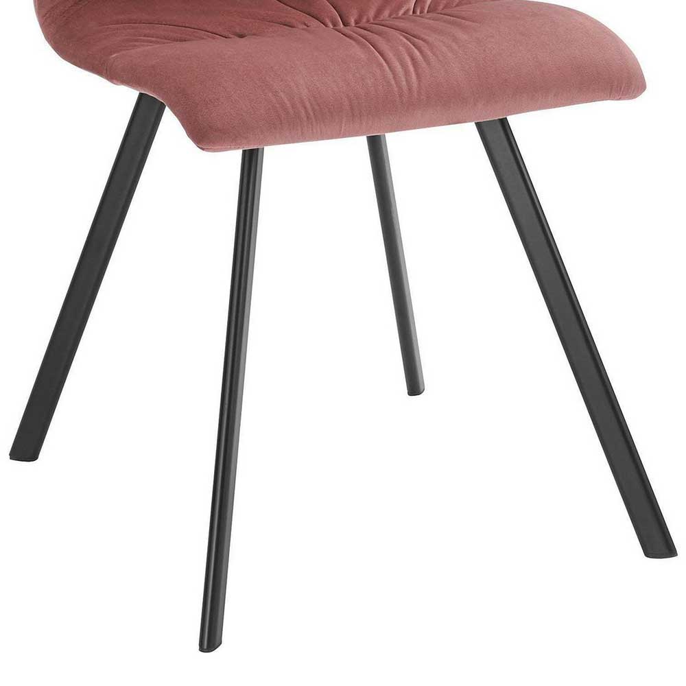 Stühle in Altrosa Samtstoff - Henvic (2er Set)