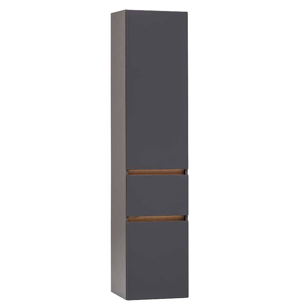 40x185x35 Bad Hochschrank in Grau mit Wildeiche - Agiruan