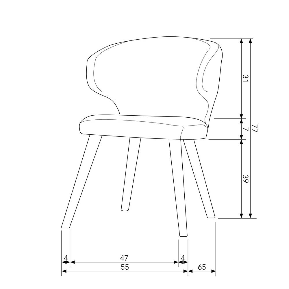 Armlehnenstuhl aus grauem Webstoff - Susianna (2er Set)