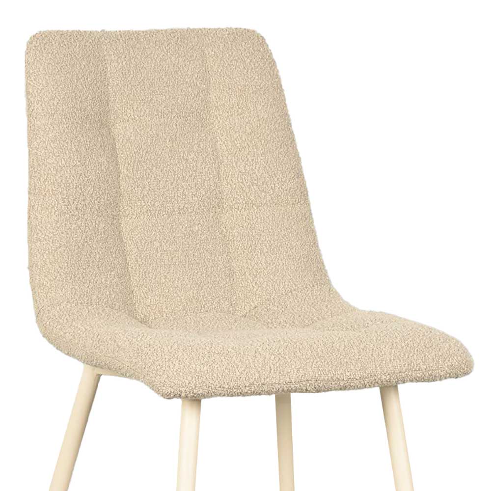 Heller Polsterstuhl in Beige und Weiß - Janura