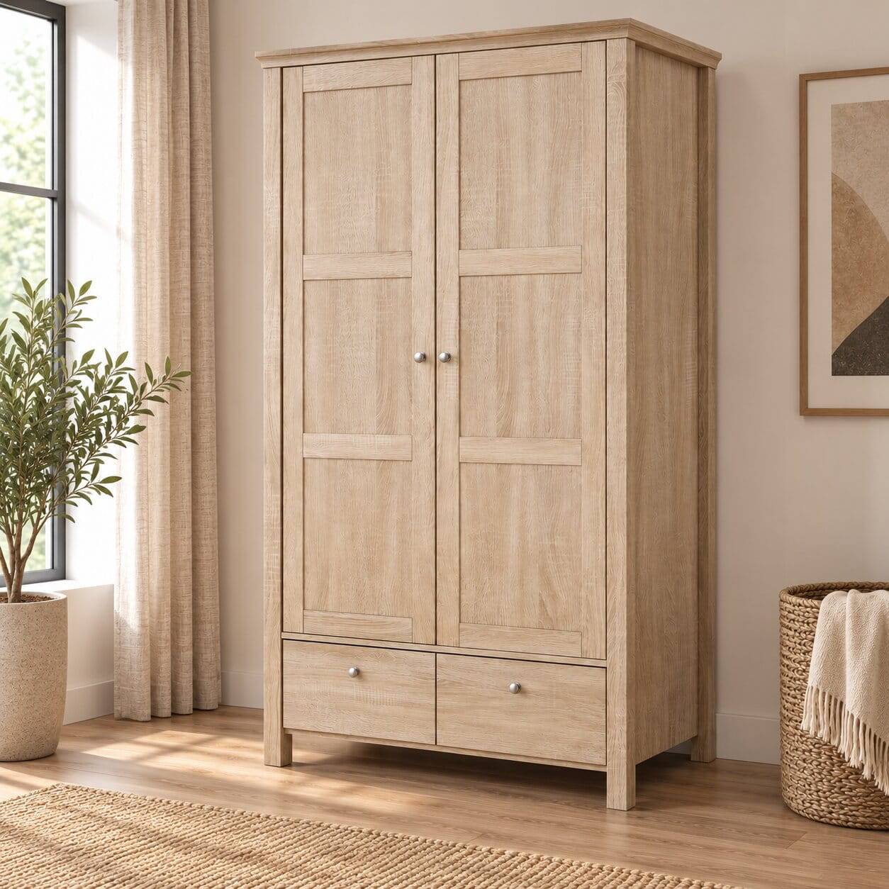 100x180x55 Schlafzimmerschrank mit Schubladen & Türen - Restania