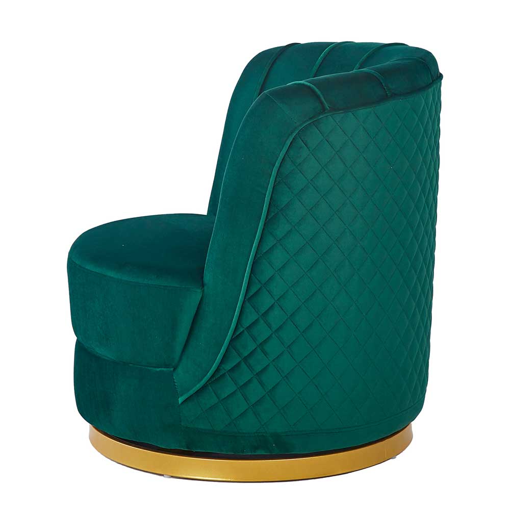 Drehbarer Loungesessel in Petrol Samt - Home