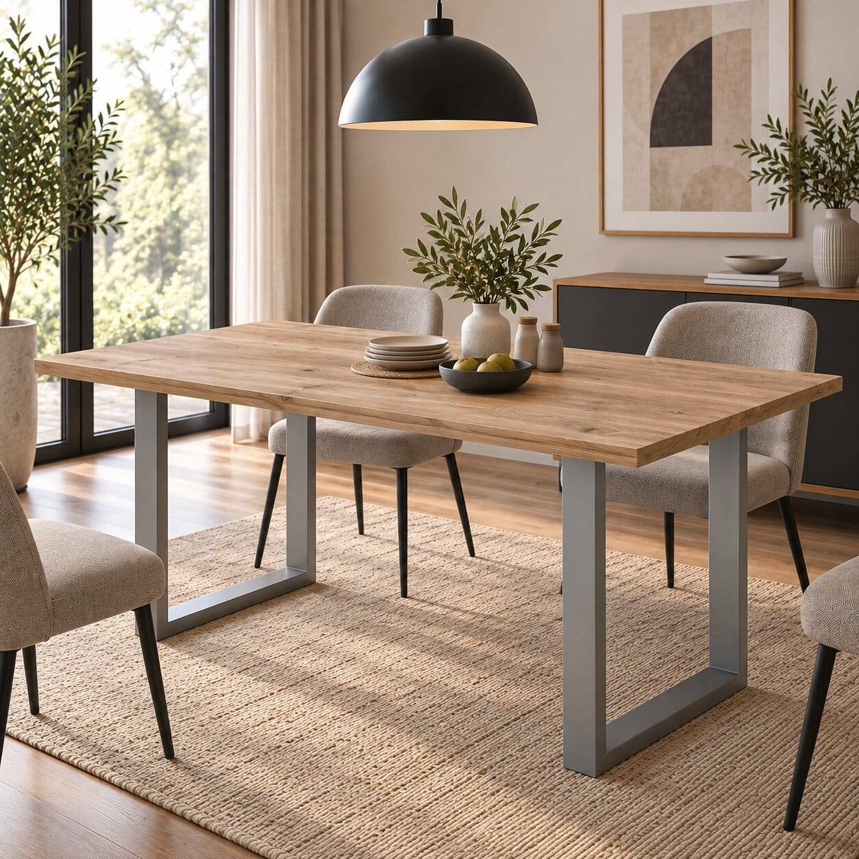 120x80 Esstisch aus Wildeiche Massivholz - Asiatino