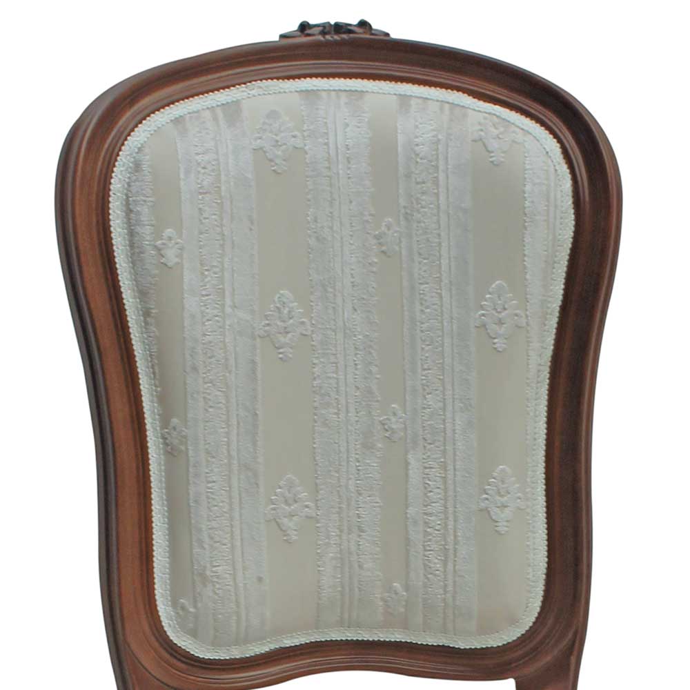 Barock Stuhl in Creme & Nussbaum - Leaf