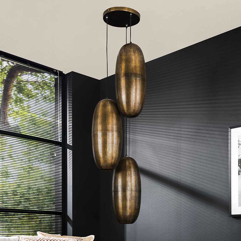 Designer Pendelleuchte in Bronze aus Metall - Cazaja