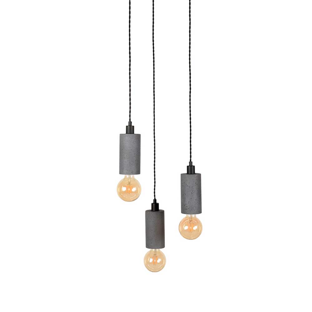 3-flammige Pendelleuchte aus Beton und Metall - Canopuss