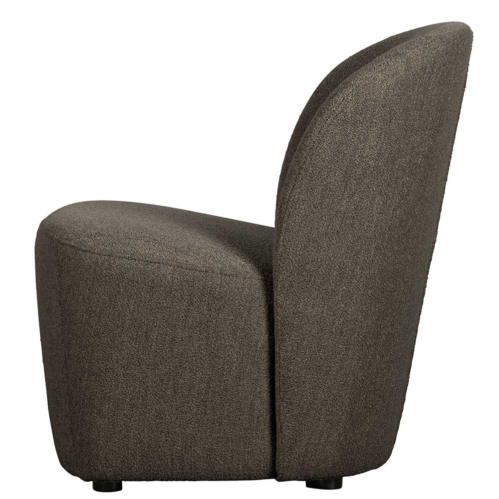 Boucle Designsessel in Dunkelbraun - Cresp