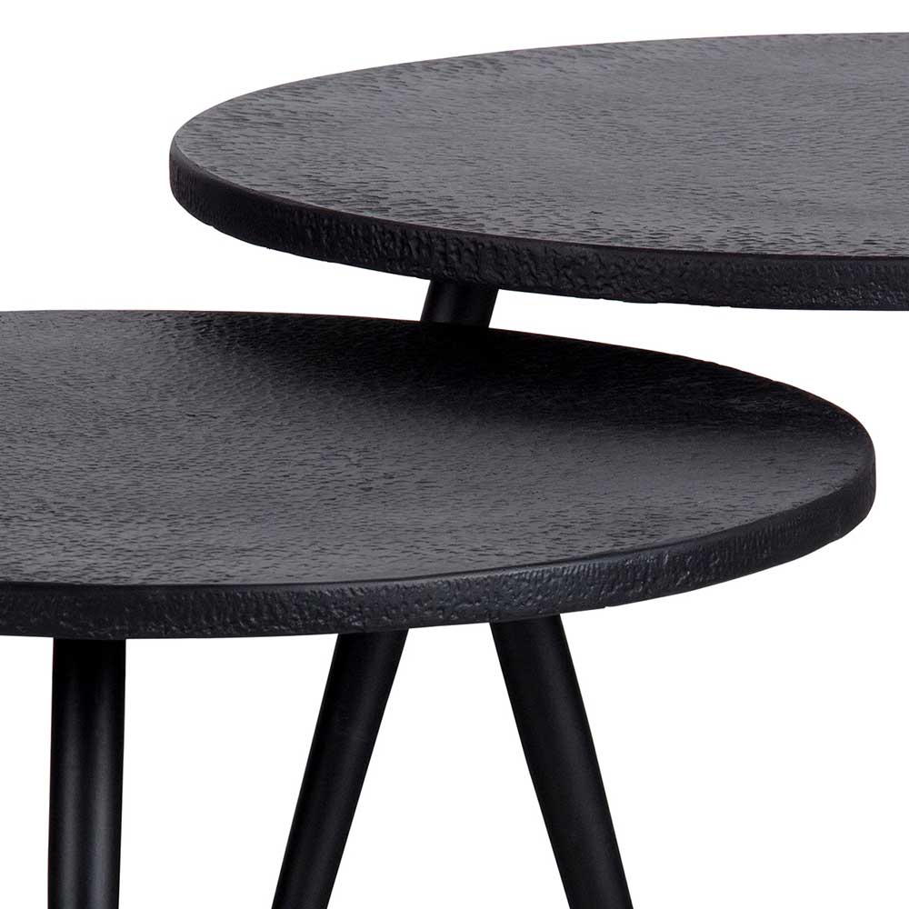 Schwarze Beistelltische modern - Toprino (zweiteilig)