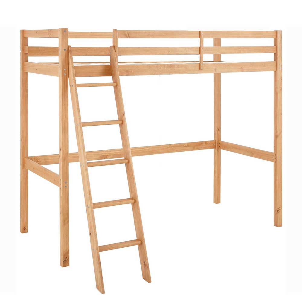 Hohes Hochbett aus Kiefer Massivholz - Usavina