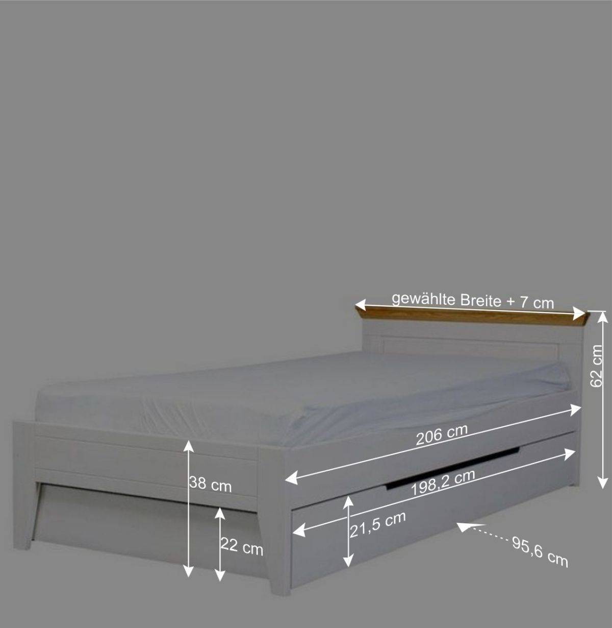 Landhausbett in 90x200 oder 120x200 - Envicron