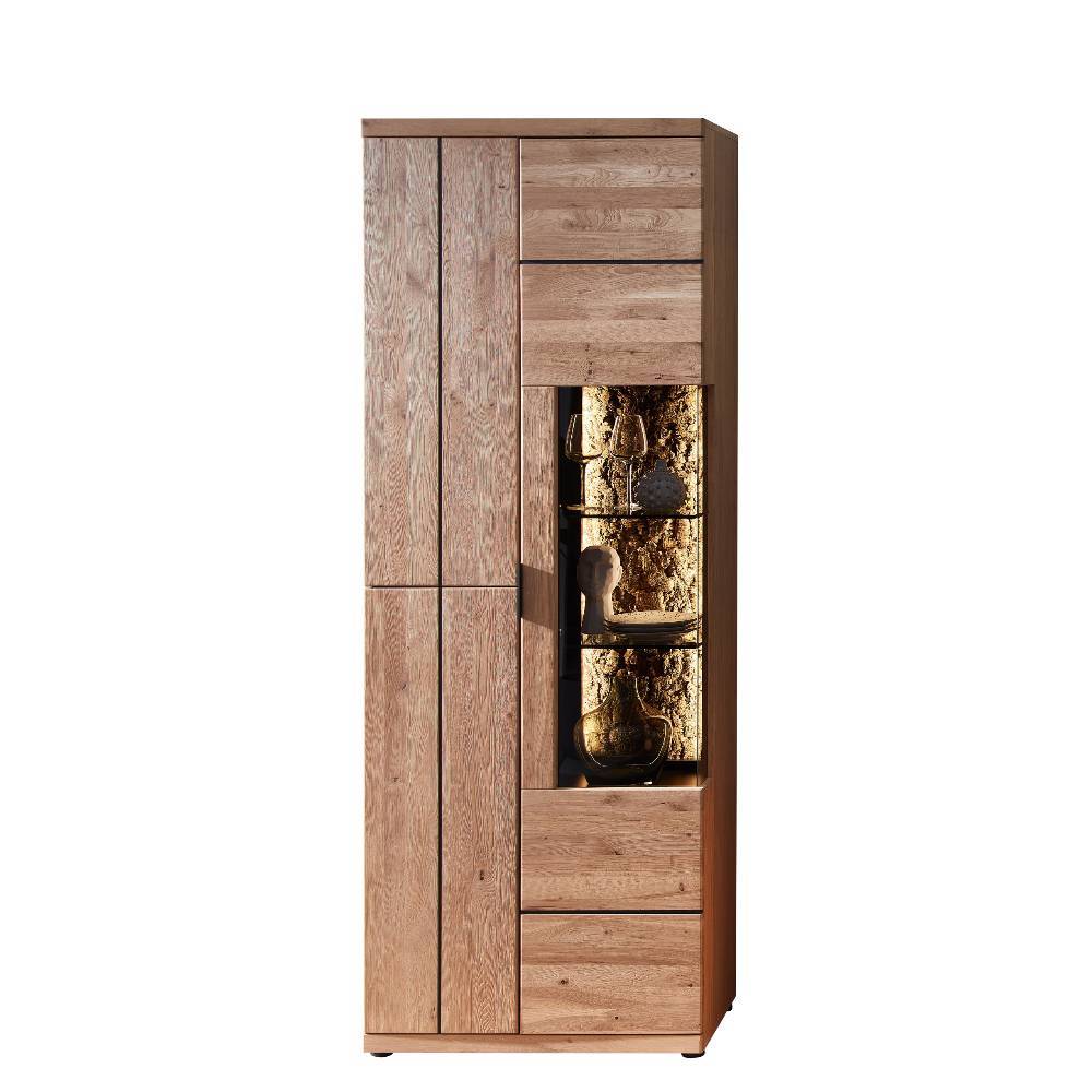 Vitrinenschrank in Wildeiche Bianco - Dritos
