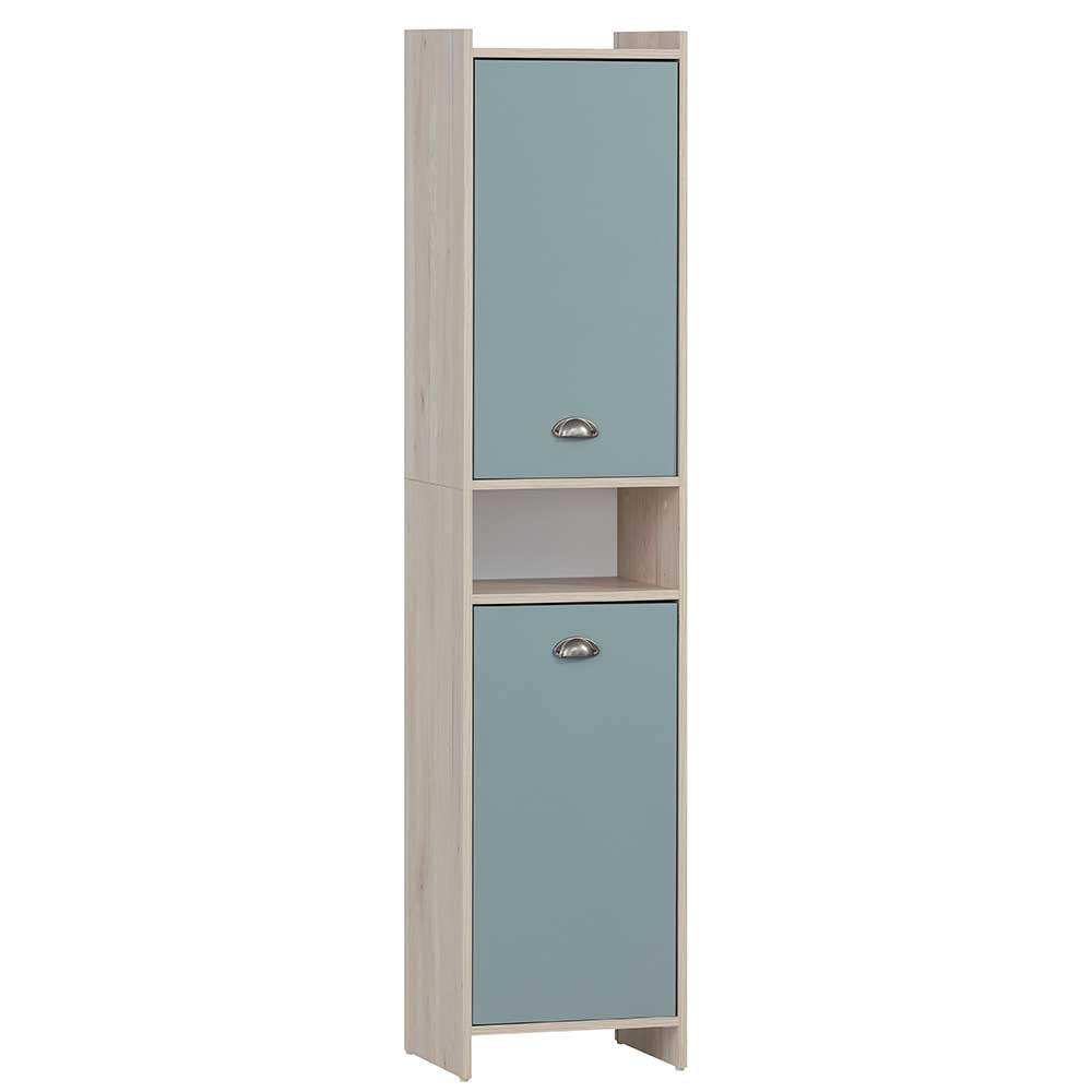 Badezimmer Hochschrank in Hellblau - Capreran