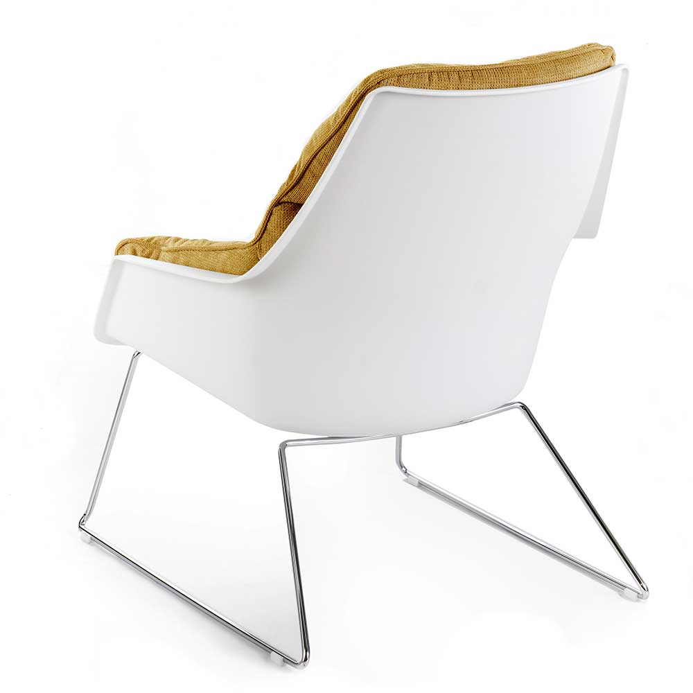 Designsessel in Gelb und Weiß - Navarra (2er Set)