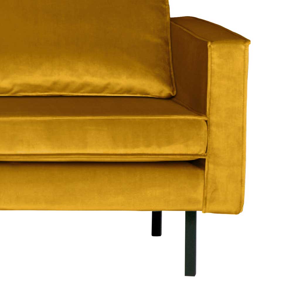 Daybed Recamiere im Retro Look Nustra mit gelbem Samt